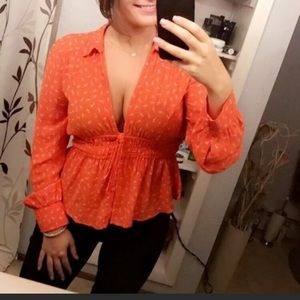 Free People Baby doll Blouse